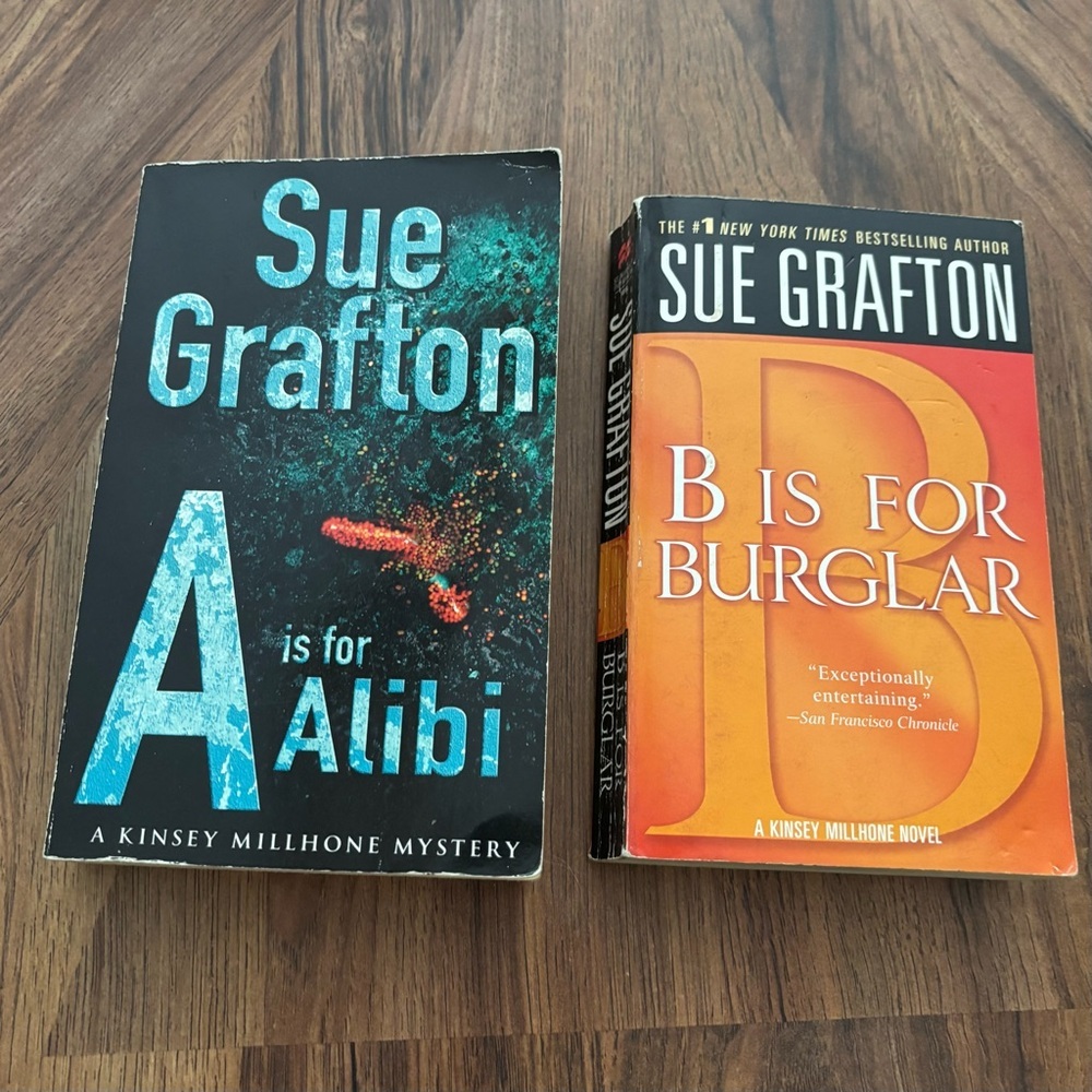 Sue Grafton Alphabet Book Series Bundle of 2